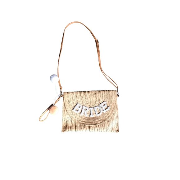 Bride Woven and Pearl Crossbody Purse - Picture 2 of 4
